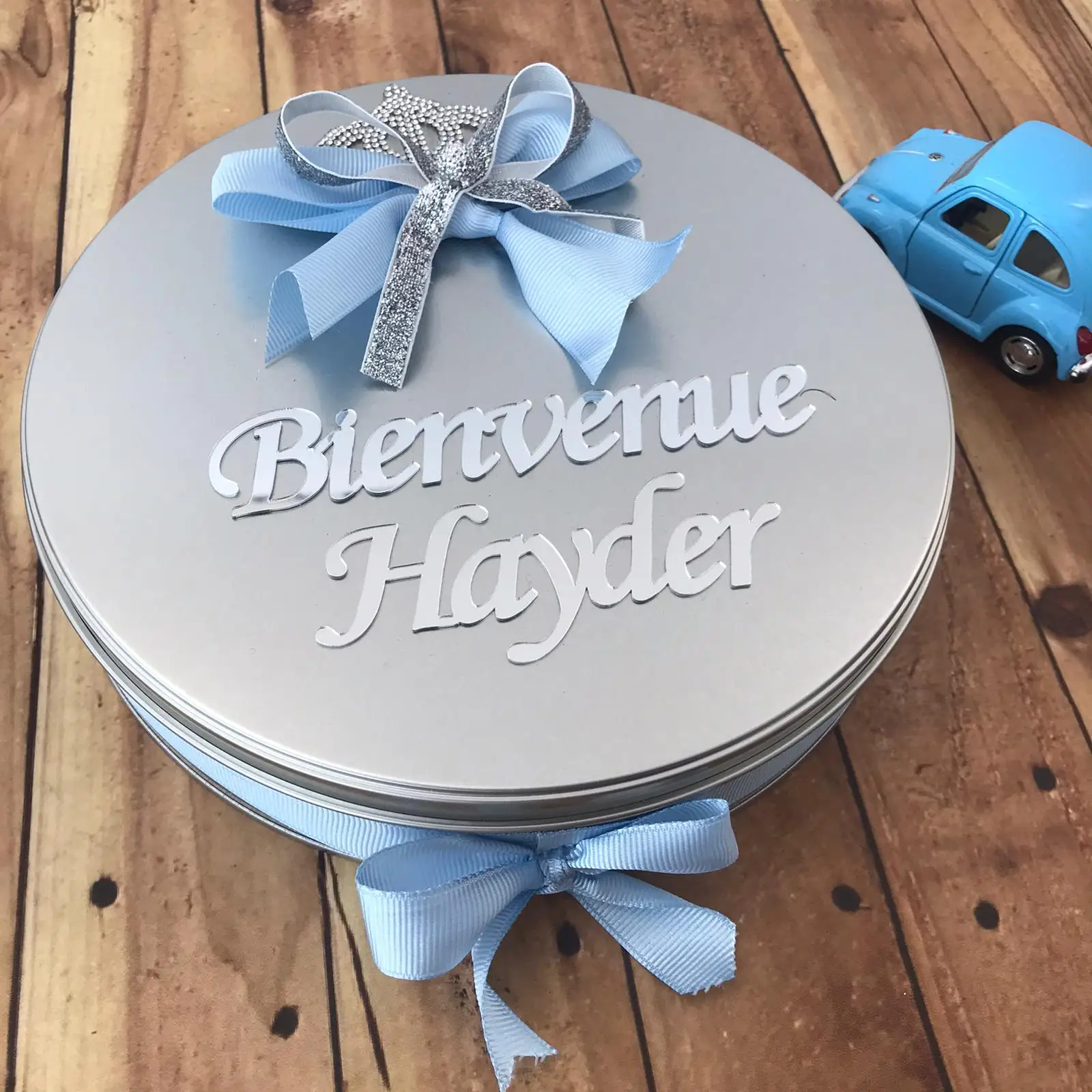 Personalized Cake Box Boy Baby Shower Favor Girl Birthday Party Biscuit Chocolate Custom Cookie Tin Newborn Gifts NO CHOCOLATE