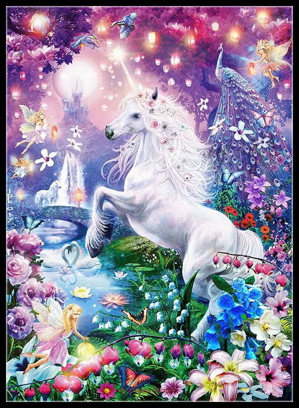 

Fairytale Unicorn - Counted Cross Stitch Kits - Handmade Needlework Embroidery 14 ct Cross Stitch Sets Color