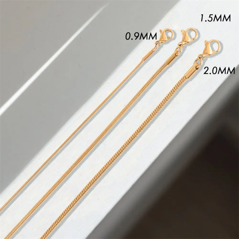 SUNIBI Stainless Steel Necklace for Women Snake Chain Choker Gold Color Fine Chain Female Necklace Fashion Jewelry Wholesale