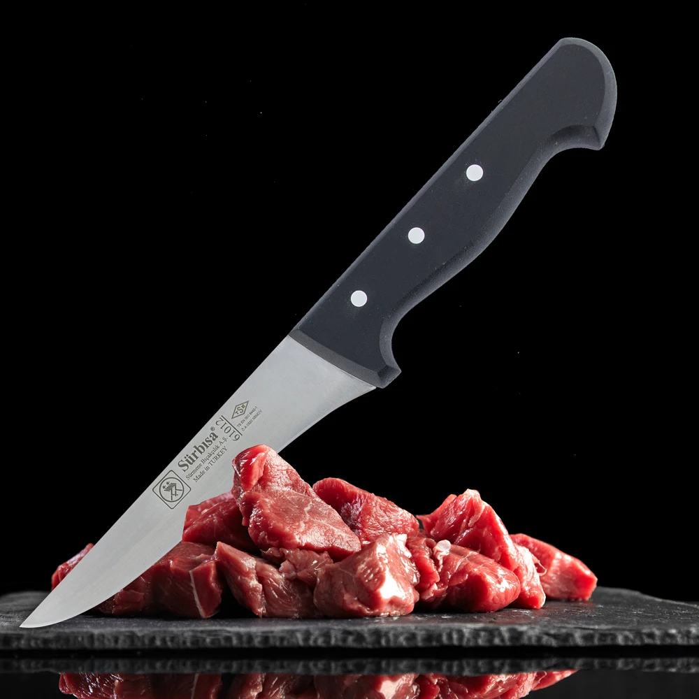 Surbisa High Quality  Stainless Steel, Pin Handled, Skin, Leather Paring, Butcher Bone Stripping Meat Knife 61012