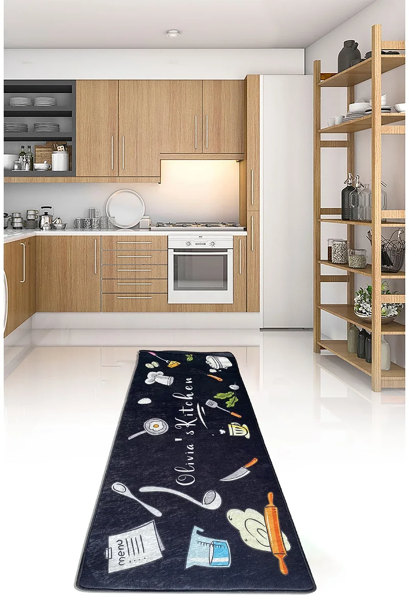 My Kitchen Concept Personalized Antibacterial Non Slip Leather Base Carpet Rug Runner