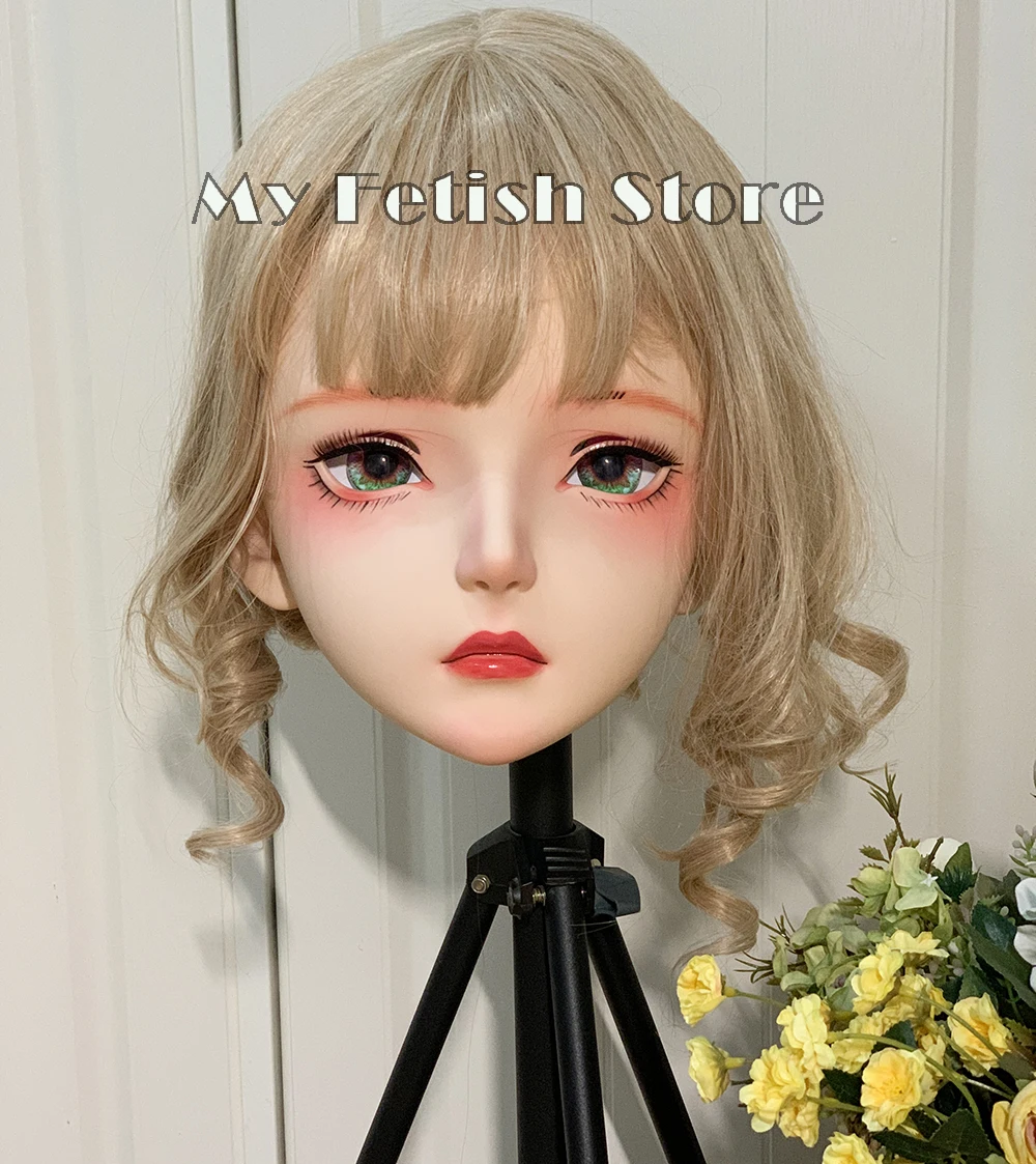 (Heiyao) hoge Kwaliteit Handgemaakte Vrouwelijke/Meisje Resin Half Hoofd Menselijk Stijl Cosplay Japanse Animego Bjd Kigurumi Pop Masker