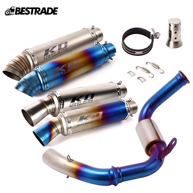 Motorcycle Exhaust System Silencer Slip On Front Mid Connect Link Pipe Modified For Duke 125 250 390 RC390 2017 2018 2019 2020