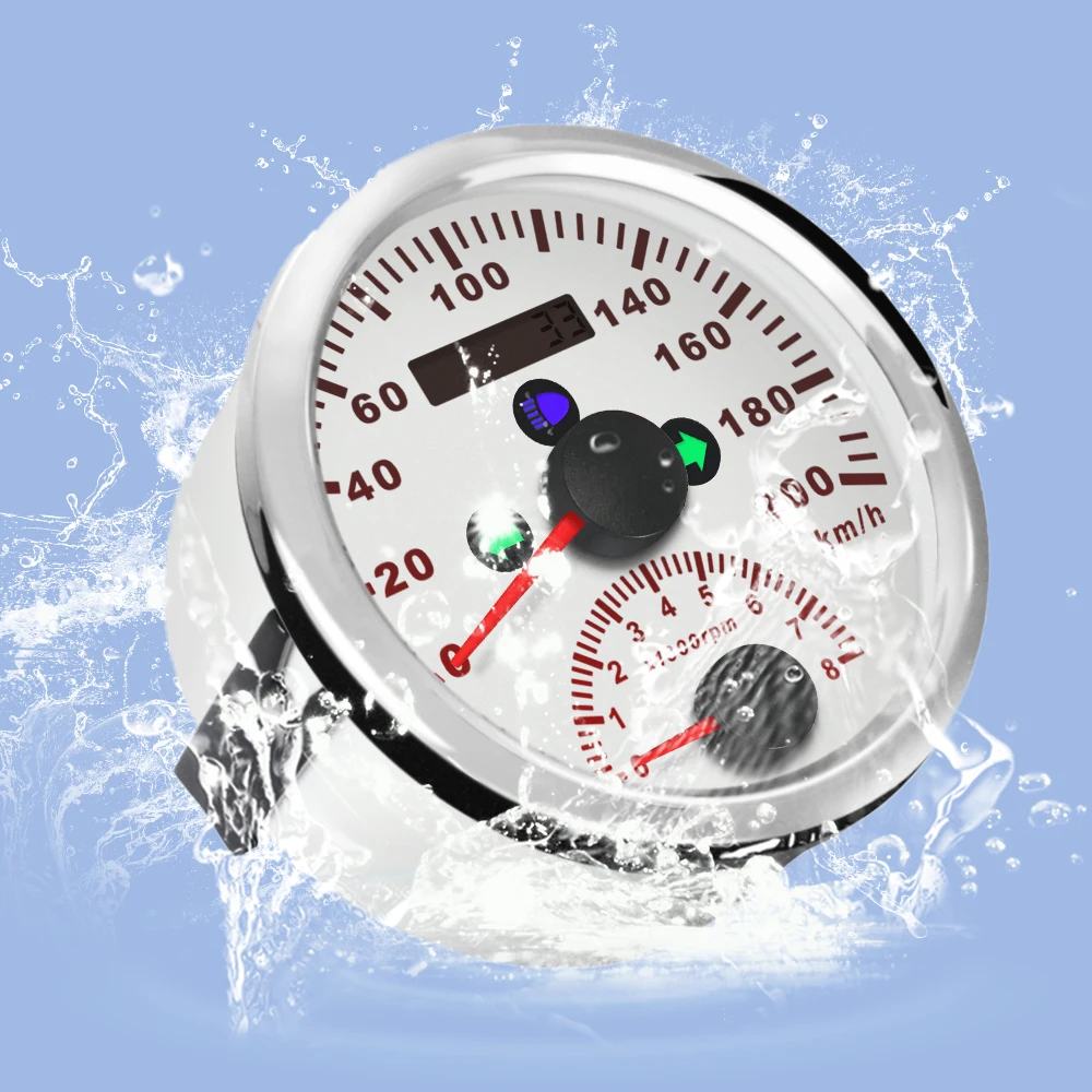 

ELING Universal 85mm GPS Speedometer With Tachometer 2 in 1 0-200km/h 0-8000RPM High Beam Turn Light Red Backlight 12V