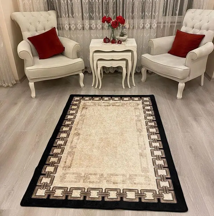 Decorative Soft Surface Stylish Non Slip Floor Living Room Entrance Corridor Carpet Lounge Rug