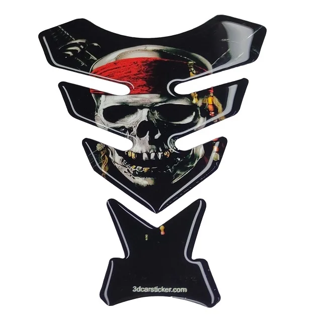 

Tank Pad Fuel Prodector 3D Sticker Decal Motorcycle Gas Protect For Caribbean Pirates Jacks Sparrow Gift Helmet Warning