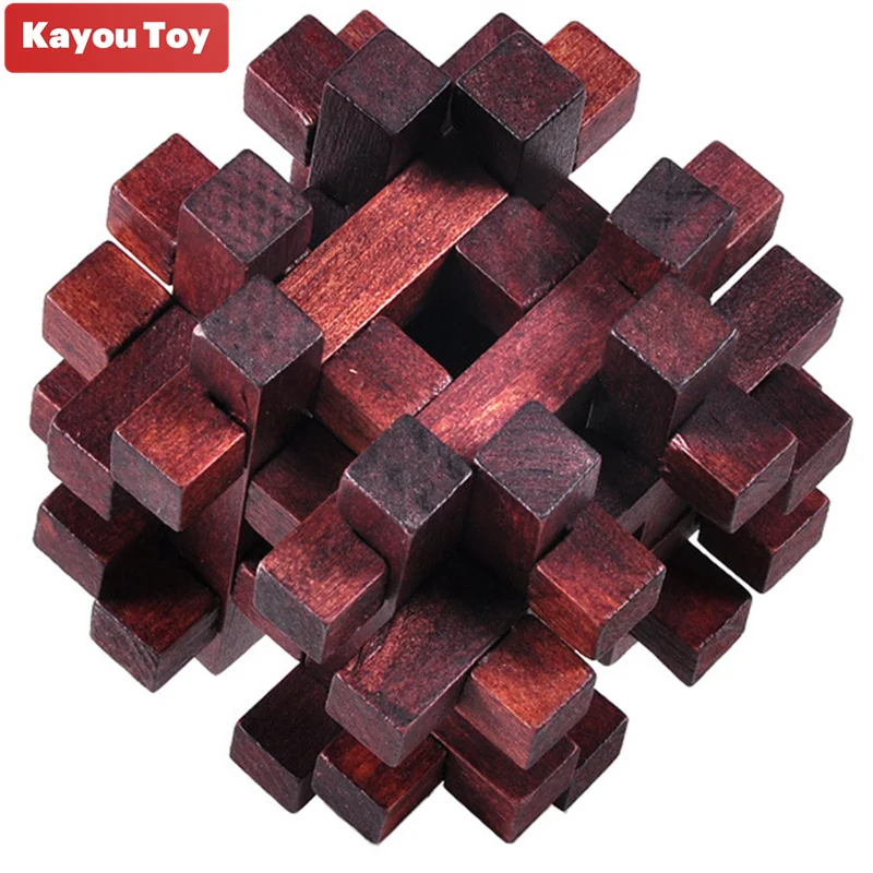 

Classic 3D Wooden Interlocking Burr Puzzle Lock Game IQ Mind Brain Teaser Educational Toys For Adults Children