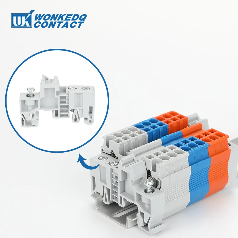 End Stop Bracket 10Pcs E/UK E/UK2 EW35 WKF35 Mounting NS 35 DIN Rail Terminal Block Fixed CLIPFIX Screwless Tool-free End Clamp