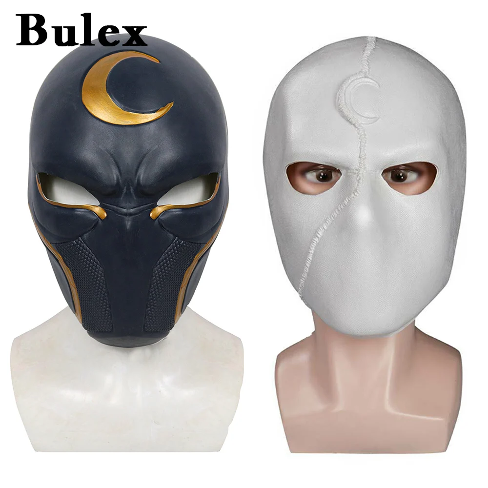 

Bulex Super Hero Moon Knight Cosplay Costume Latex Masks Helmet Masquerade Halloween Accessories Party Costume Weapon Props