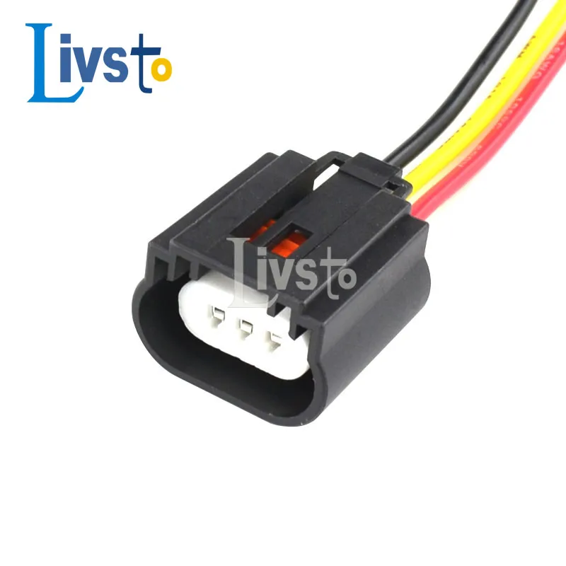 3 Pin Female Ceramic Headlamp Socket Waterproof Auto Wire Harness Connector