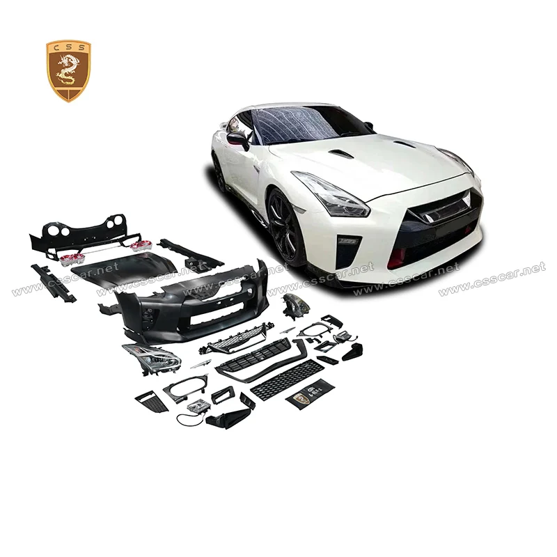 FOR NISSAN GTR Accessories Upgrade New Style Car Headlight Taillight Front Bumper Assembly PP Plastic Iron Cover Body Part Kits