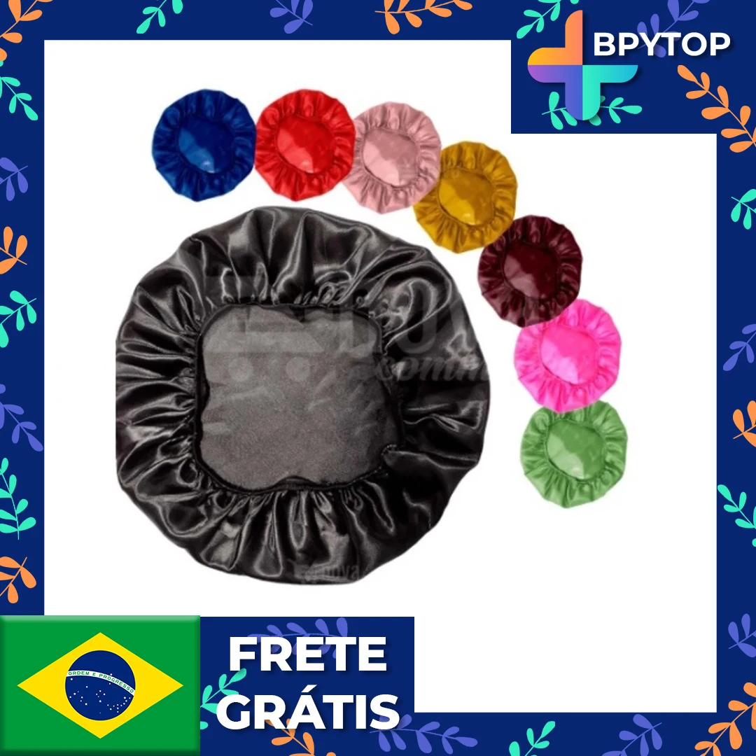 Touca De Cetim Seda Anti Frizz Cachos Tranças E Lisos BBB Jade Blogueira Cabelo Ondulado Liso Dormir Promoção Carnaval Frete