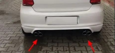 1 piece For Volkswagen Polo Style Double Exhaust Type Exhaust System End Pipe Stainless Steel Car Exhaust Pipe Double Type