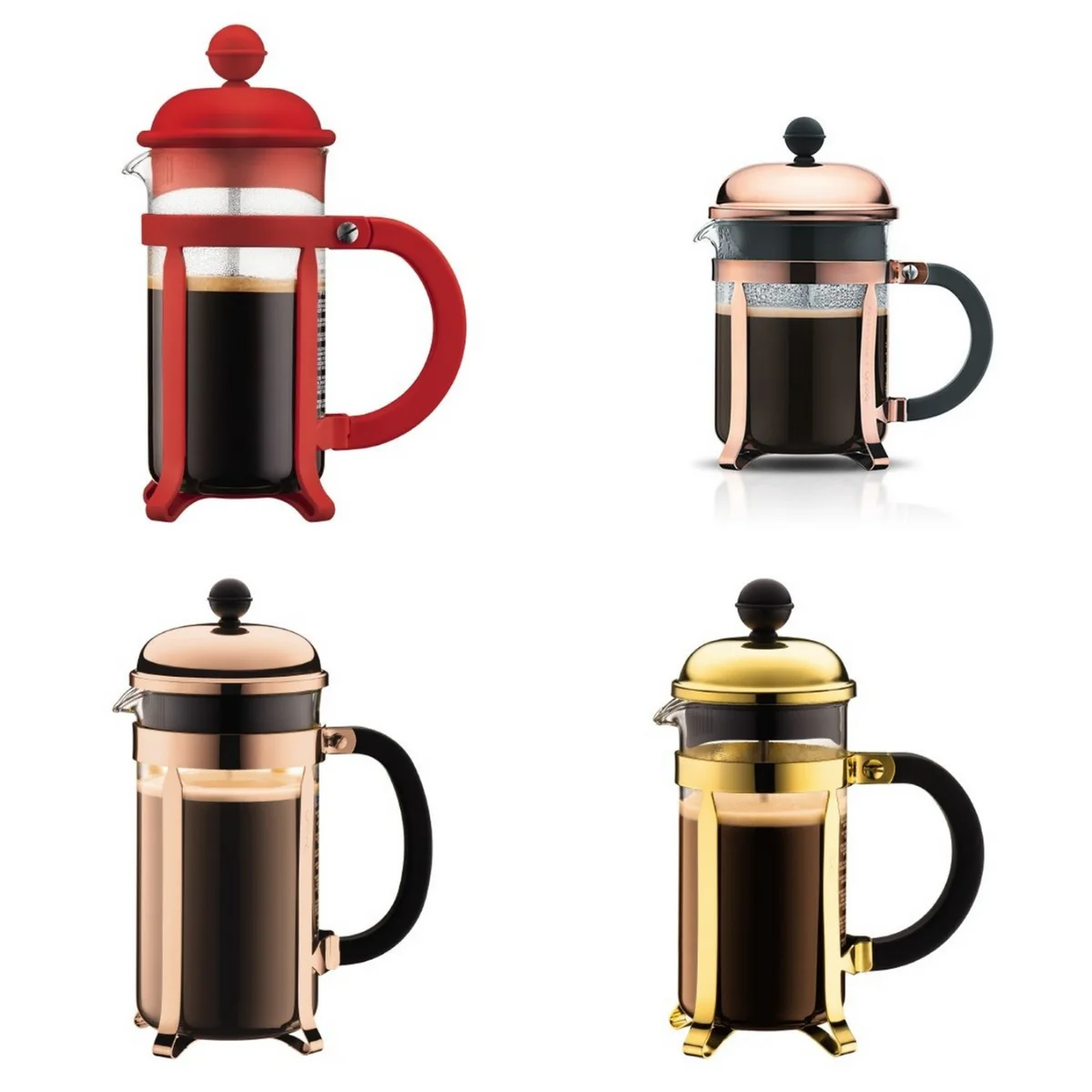 Bodum French Press, Original Denmark Coffee Maker, tea Brewer 350ml/1000ml Household Use Stainless Steel Glass Pot