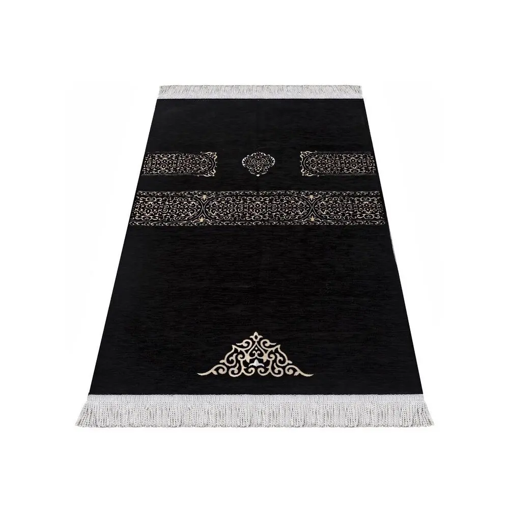 Kaaba Wall Pattern Prayer Rug Luxury Chenille Velvet Kaaba Look prayer rug