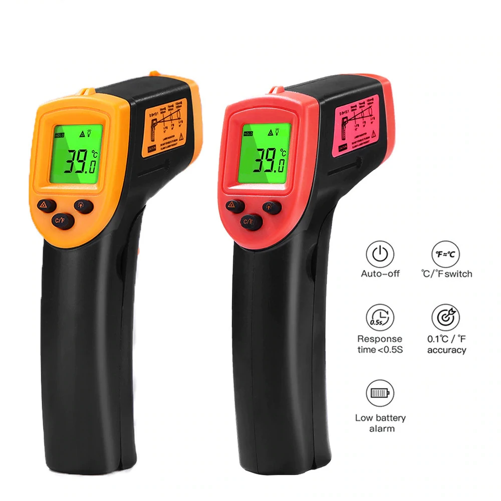 2020 NEW -50 to 600 Non-Contact Laser LCD Display Infrared IR Digital C/F Surface Temperature Selection Thermometer Pyrometer