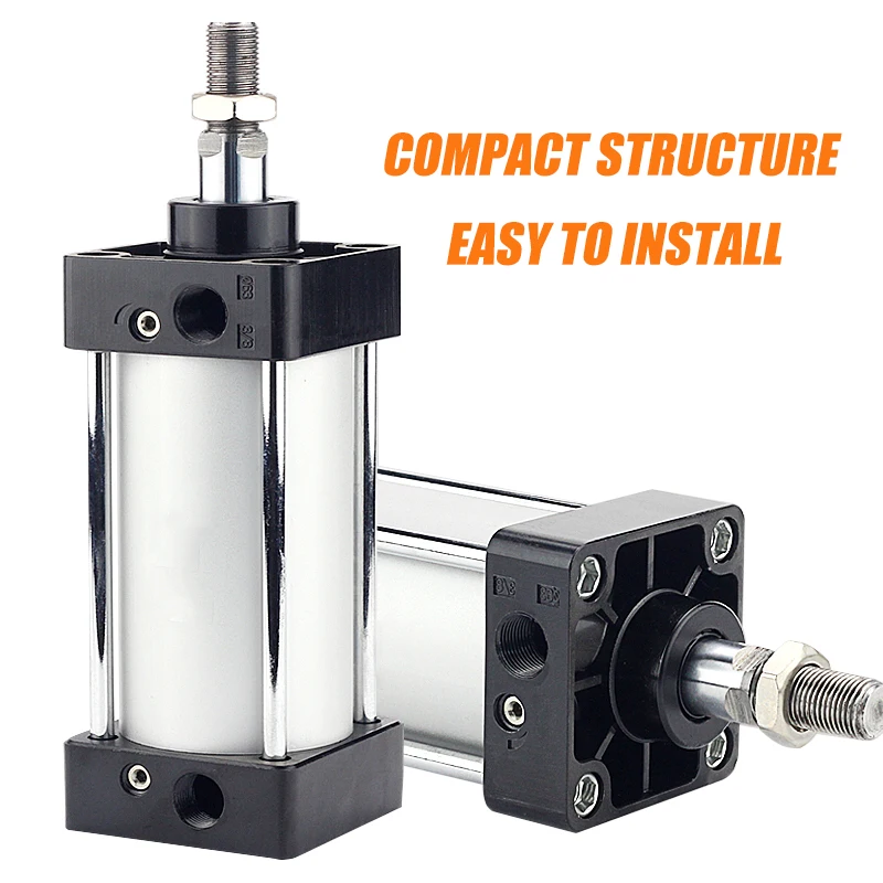 SC 32 40 50 63 Bore Pneumatic Air Cylinder Piston 50 75 100 150 200 300 400 500 600 800 1000mm Stroke Double Acting Cylinders