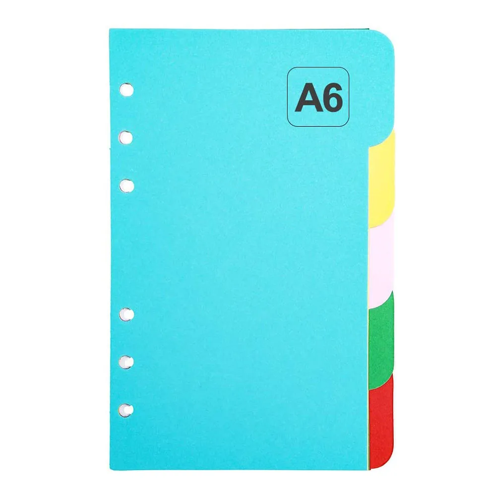 

5pcs/set A5 A6 Page 6 Holes Inside Pages Dividers Planner Papers Spiral Notebook Filler Paper Binder Loose Leaf Separator