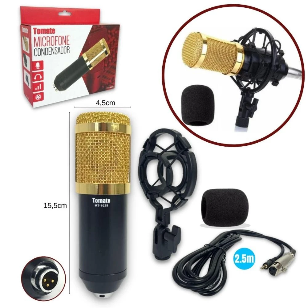 Condenser Microphone C/Cable P2 Condenser Microphone Studio Professional Tomato MT-1025