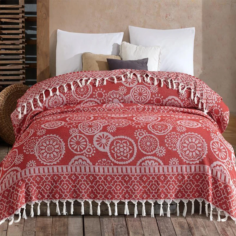 New Season 100% Cotton Fabric Double Stylish Color Special Edition Only Blanket Bedspread 200*230 Cm - 5 Different Colors