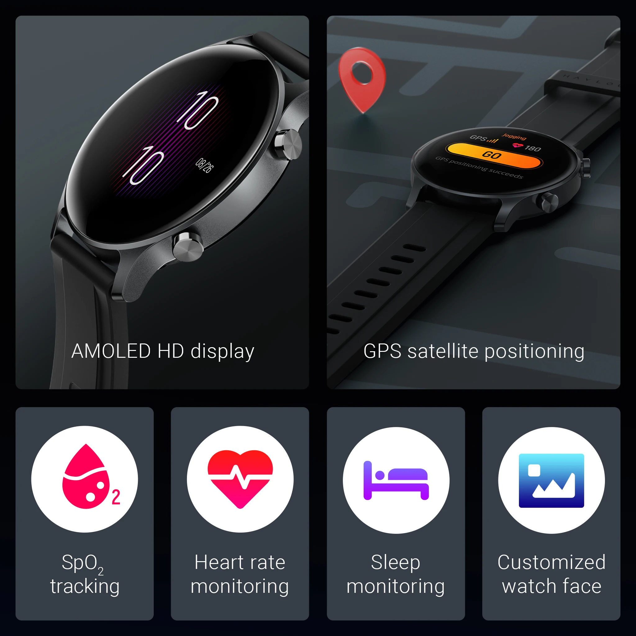 HAYLOU RS3 LS04 Đồng Hồ Thông Minh 5ATM Chống Nước GPS 5ATM AMOLED Màn Hình 14 Thể Thao Chế Độ Đồng Hồ Thông Minh Smartwatch Nam Nữ Cho Android IOS