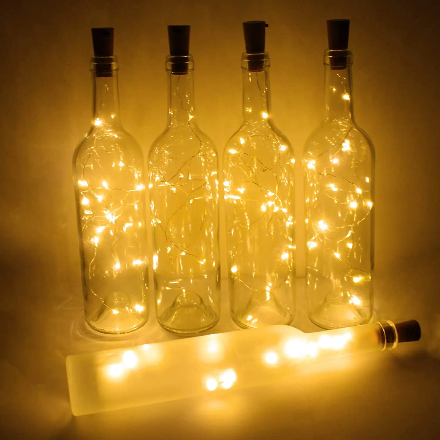 6Pcs/Lot Bottle Lights Cork Wine 2M 20LED DIY LED Fairy Strings Strip For Garland Party Wedding Christmas Halloween Bar Decor