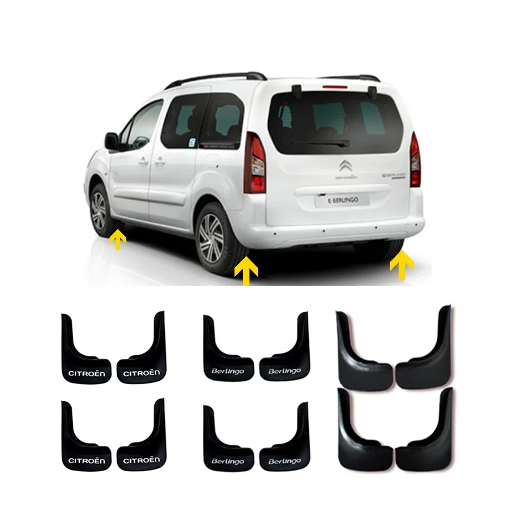 

Для Citroen Berlingo брызговики 4 шт. 2009-2019 гибкие пластиковые Брызговики, брызговики A +, качественный автомобильный аксессуар, тюнинг автомобиля