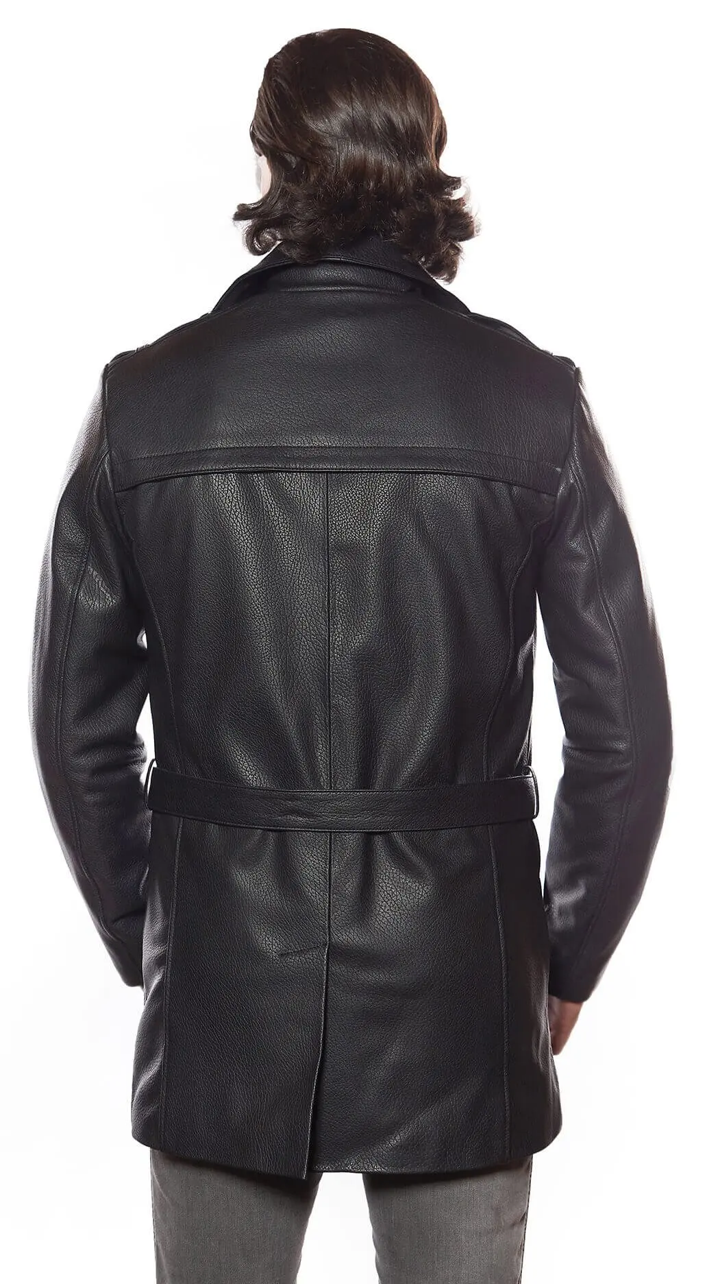 Bonno – manteau en cuir pour homme, noir, Original, peau d'agneau, automne-hiver 2022, Biker Slim, grande taille, vintagetkurkiye