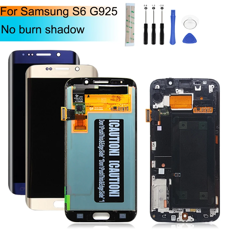 For Samsung Galaxy S6 Edge Lcd  G925 Display Touch Screen Digitizer Assembly SM-G925F G925F with frame Replacement Repair Part