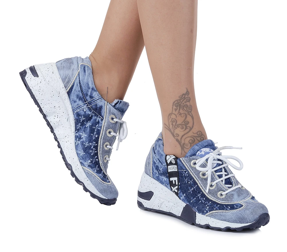 Denim Fabric Handmade Women's Sports Shoes/ Women's Shoes, Denim Shoes, Denim Sneakers, Denim Women Shoes, Jeans Sneakers / 834