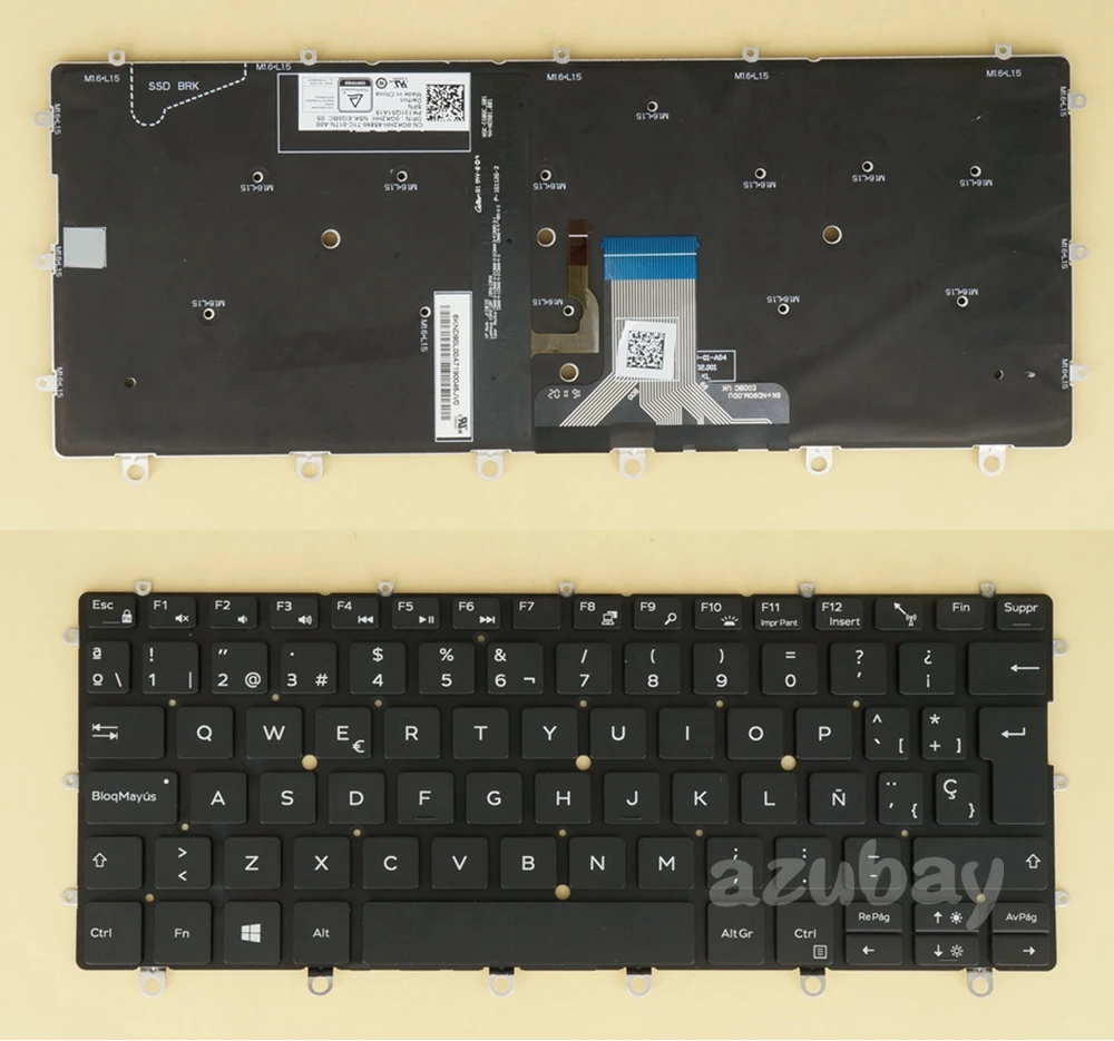 US UK Spanish Nordic FI Keyboard For Dell 13 9365 2-in-1 0RDGNN
