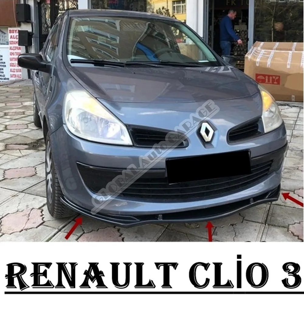 For Renault Clio 3 Front Bumper Attachment Lip 2006 2007 2008 2009 2010 2011 2012 Black Splitter Diffuser Universal Spoiler