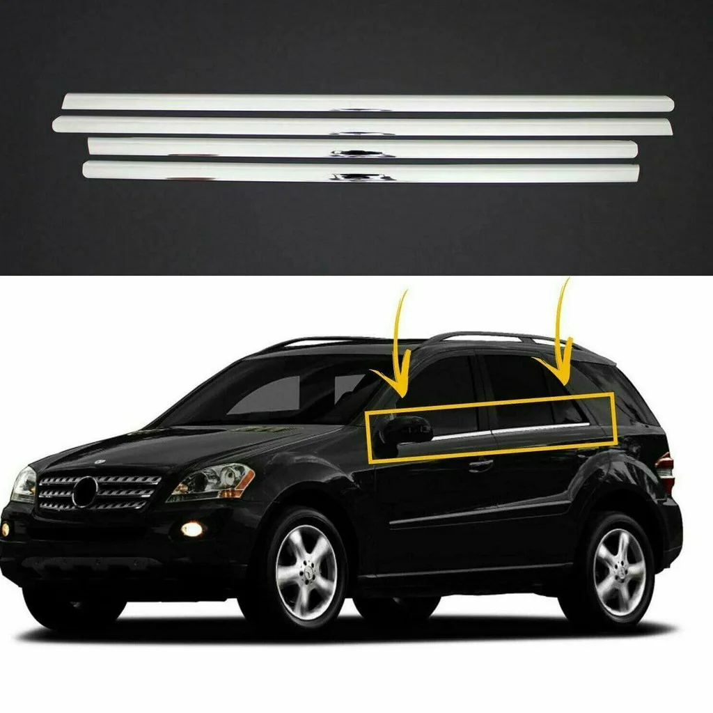 

For Mercedes W164 Chrome Window Streamer Between 2005-2011-Auto styling accessories spoiler diffuser flap modified parts flap