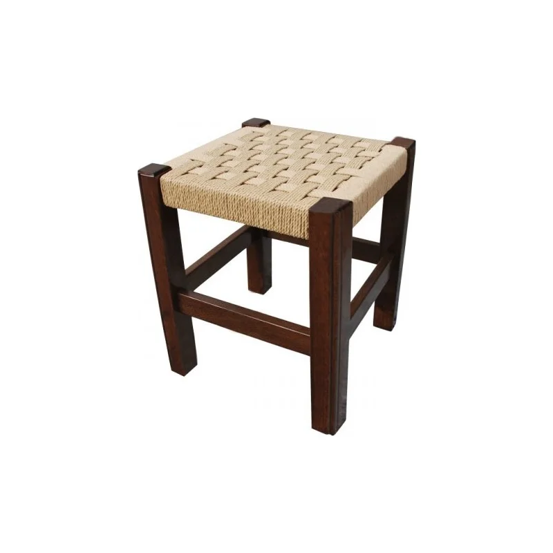 Wood Stool Straw Braided 1.Quality Wooden Straw Weave Stool. 35x50 cm Seating area: 28.5x28.5 cm. Height: 33 cm.