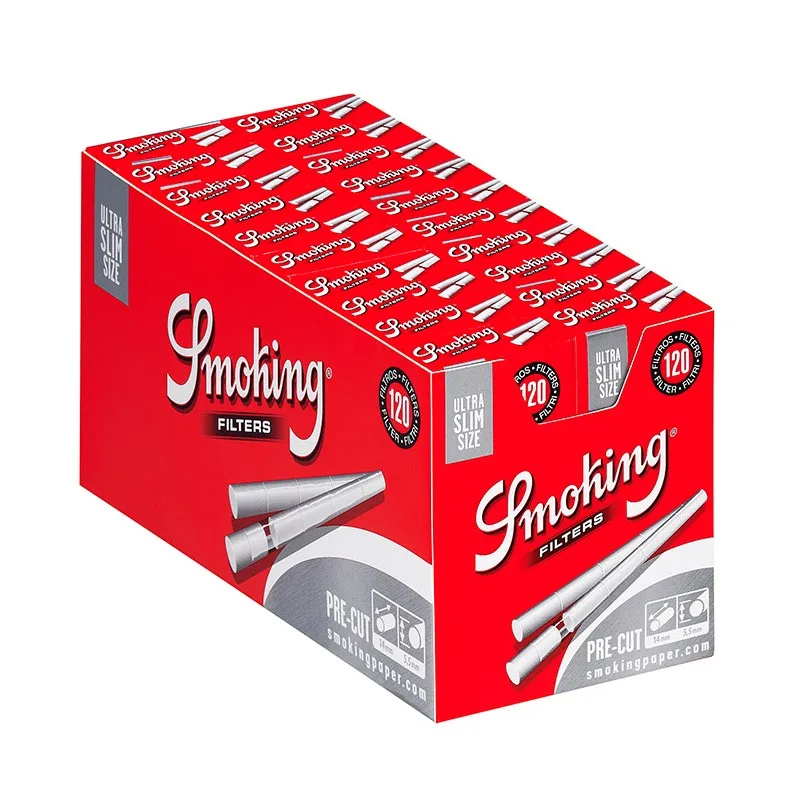 SMOKING 2400 PRE-CUT filters ULTRA SLIM 14x5,7mm. 20 box X 120 filters