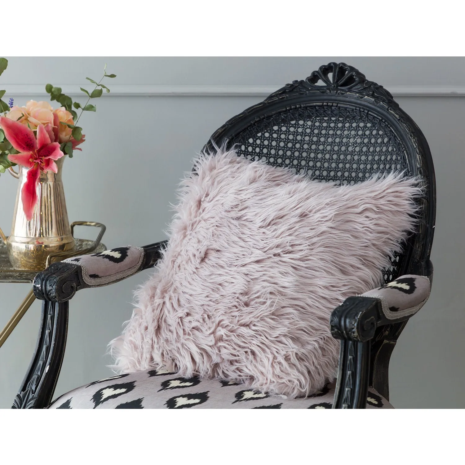 Turkish Quality Plush Fur Cushion Cover 45*45 Cm %100 Polyester Home Decoration Modern Soft Sofa Chair Gift Pink Purple