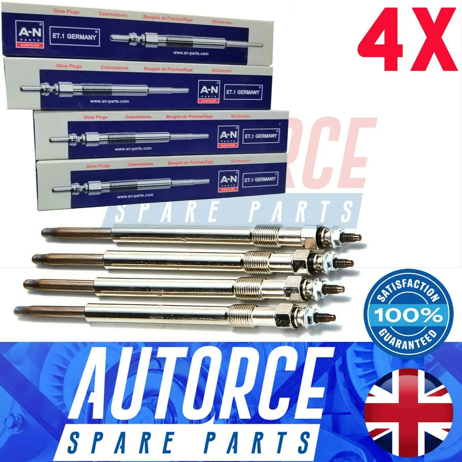 4X FOR CITROEN NEMO 1.3 HDI PEUGEOT BIPPER TEPEE 1.3 HDI HEATER GLOW PLUGS TO 55238404, 1826357, 1214106, 55664219, 5960L4