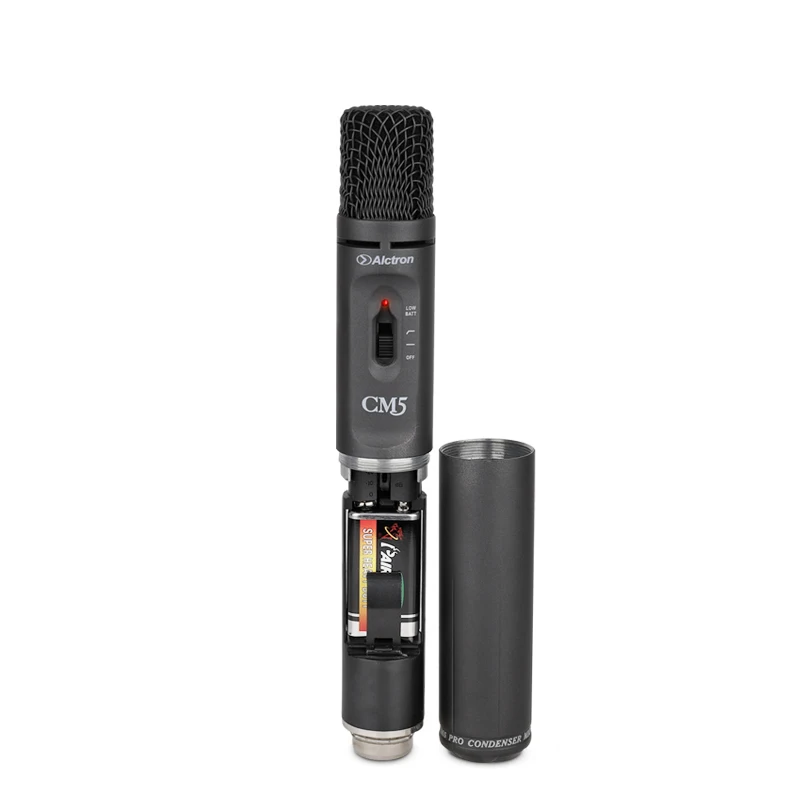Alctron CM5 professional instruments mic, multiple switch, slim body, lightweight, battery and phantom power to choose