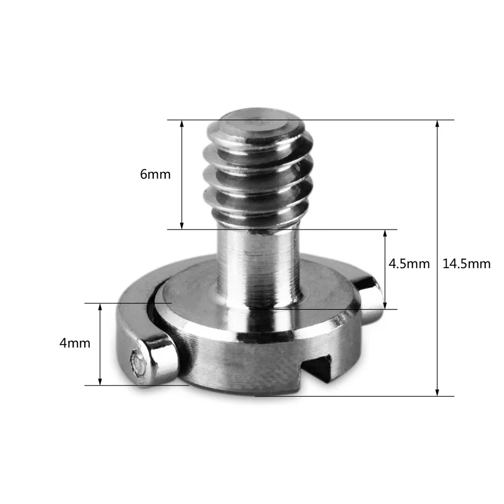 SmallRig D Shaft D-ring Screw Adapter 1/4 Inch Thread for Camera Tripod Qr Quick Release Plate (Pack of 2)-0838