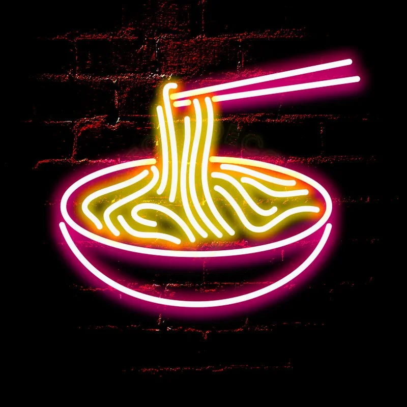 Ramen Japanese Noodles Neon Sign  Dinning Room Kitchen Neon Light  Bedrom Decor Cool Lamp  Custom Noodle Neon Sign  Resturant