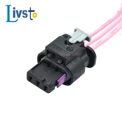 1 Sets 3 Pin 4F0973703 AMP Waterproof Auto Wire Harness Connector Female Plug 1488991-1 For VW Audi