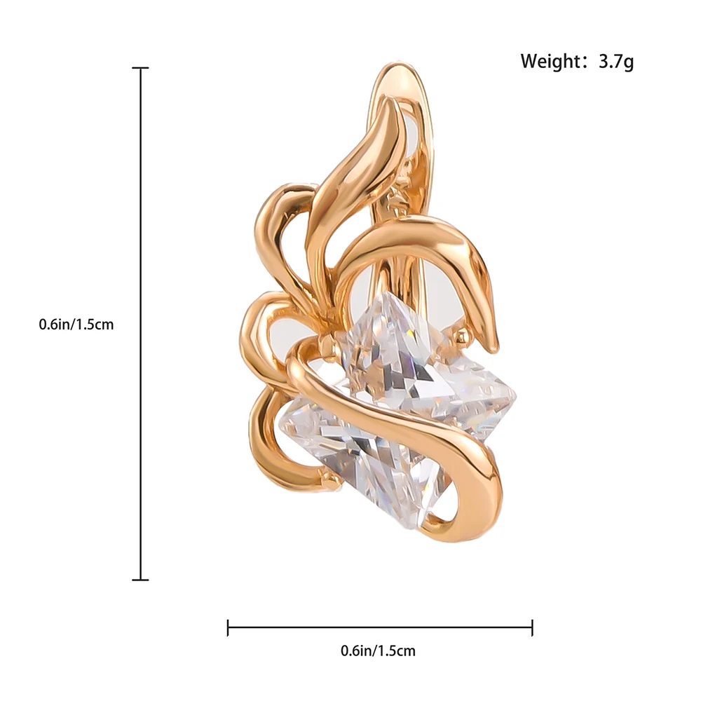 Nova mulher 585 cor de ouro rosa parafuso prisioneiro brinco incrustado zircão quadrado pequena textura brilhante brincos de cristal jóias da orelha