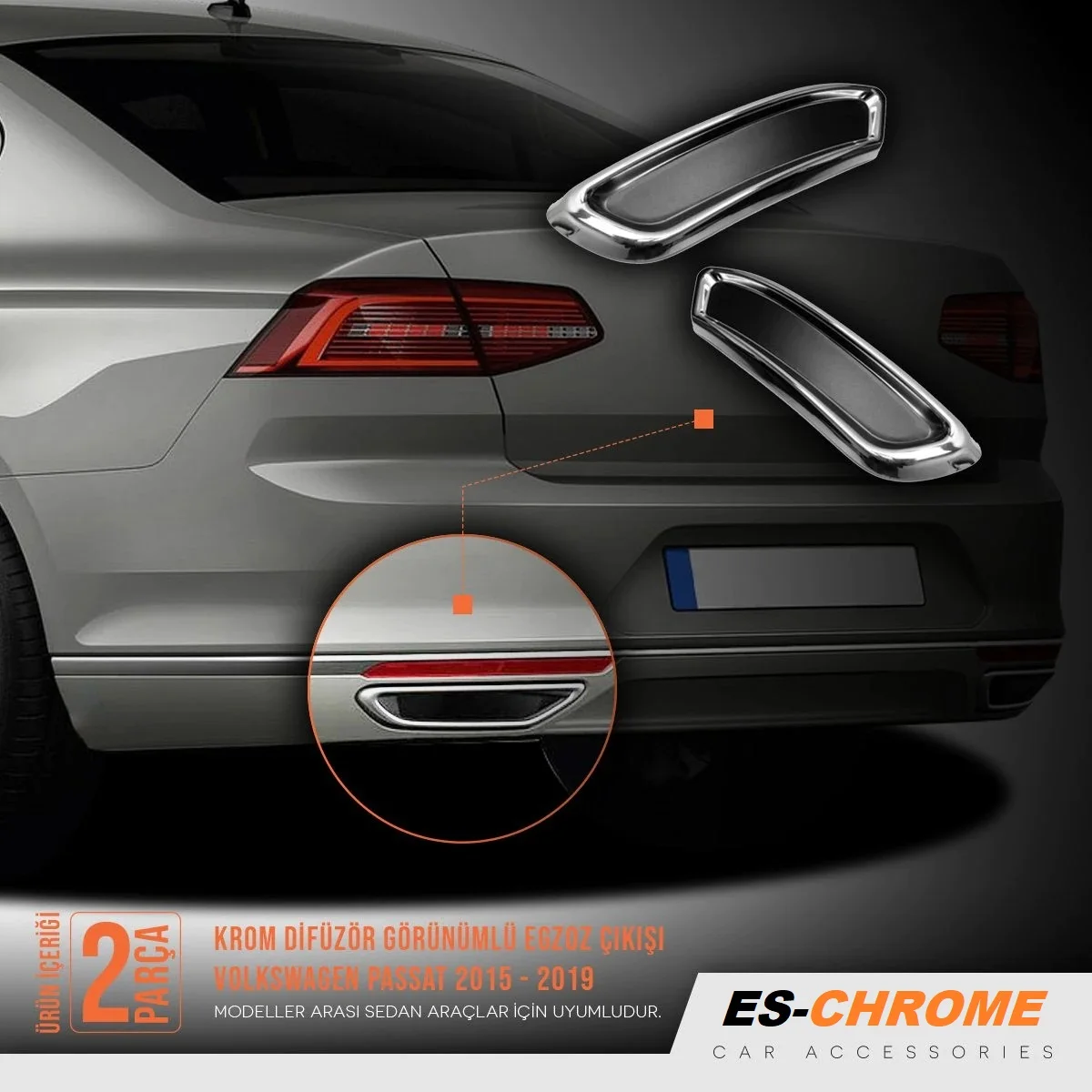 For Passat B8 2015-20R Line Still Chrome Exhaust Looking Diffuser SD High Quality Liquid Adhesive For Passat B8 2015-20R Line