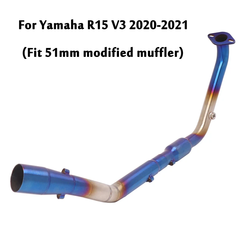 

For Yamaha R15 V3 2020 2021 Motorcycle Exhaust System Front Link Pipe Modified Connecting Mid Tube Section Slip On Escape 51mm