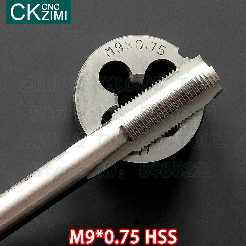M9 * 0.75 m9x0.75 hss em linha reta lidar com a máquina padrão morrer torneira de alta velocidade fio de aço broca de batida redonda morrer torneira e morrer conjunto ferramentas