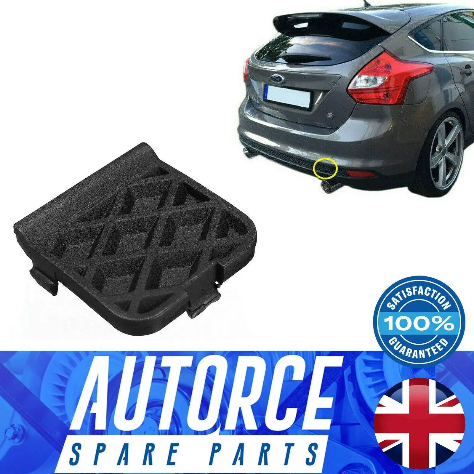 REAR BUMPER TOW TOWING HOOK EYE COVER HATCHBACK FITS FOR FORD FOCUS MK3 MK4 1705332, BM51A17K922AB (HIGH QUALITY)