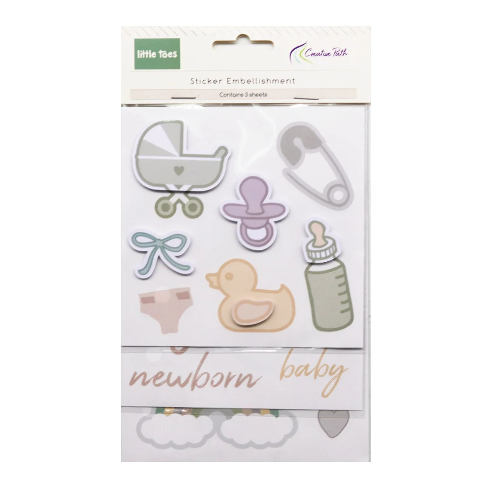 Creative Path Stickers Baby Designs Embellishments DIY Crafts Scrapbooking Cardmaking Mix Pack Journal Self Adhesive Decoration