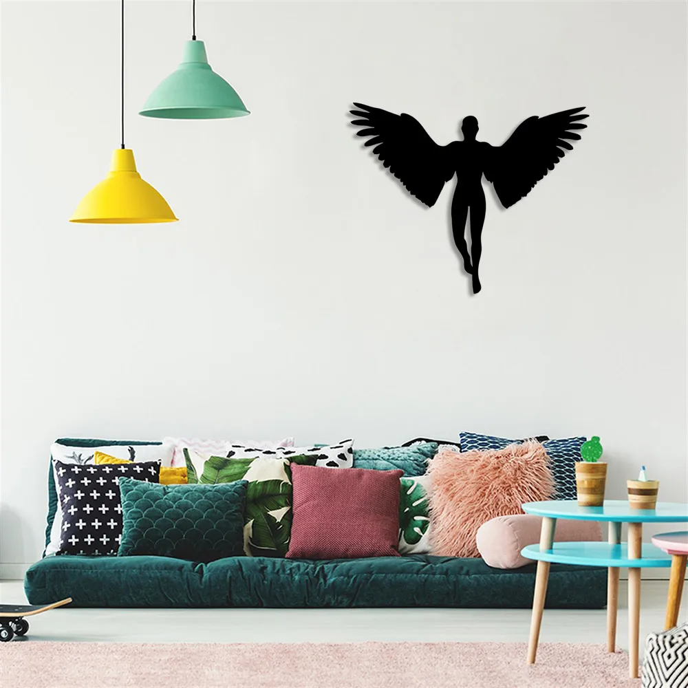 Angel Girl With Wings Open Wall Room Home Accessory Wooden Table 50x39cm