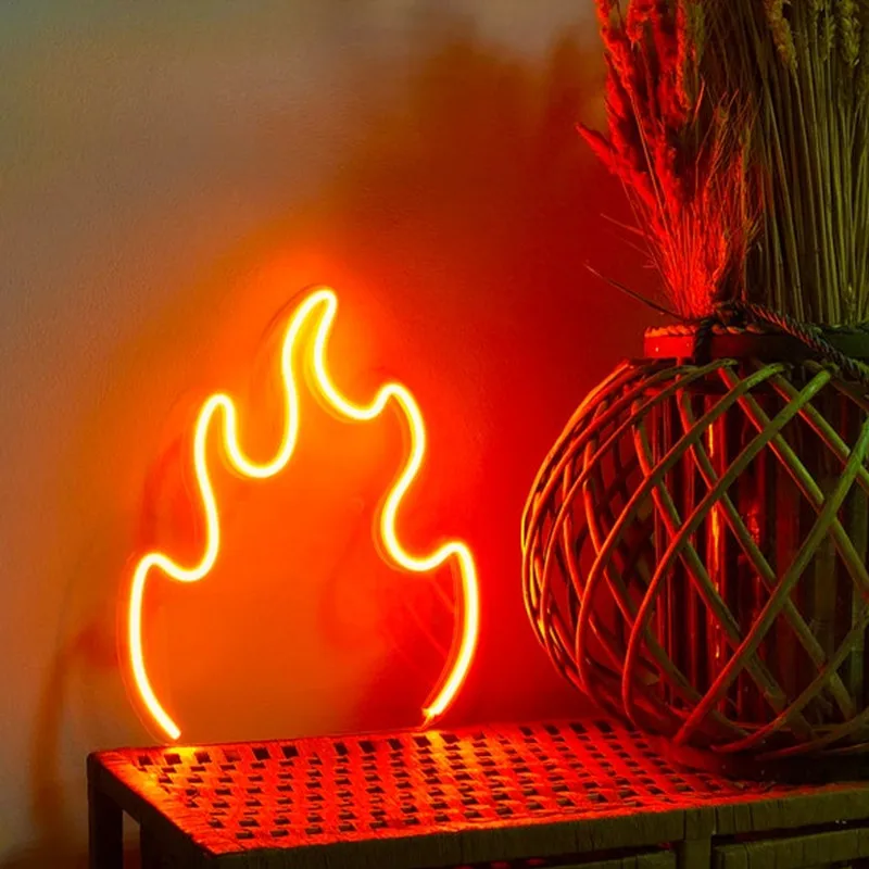 Custom Neon Sign Fire Sign USB Led Neon Light Home Decor Custom Neon Light Room Office Neon Lamp Ins Art Wall Decor Personalized