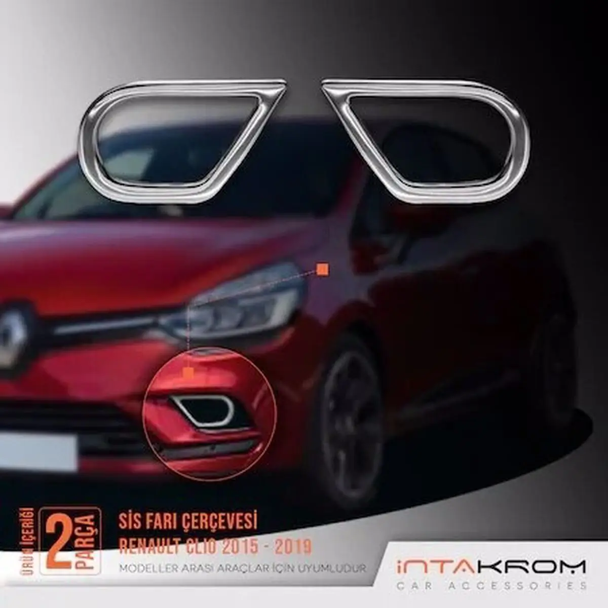 For Renault Clio 4 Chrome Fog Frame 2015 And Above Chromium Styling Accessories Modified Parts 2 piece Set tools stickers